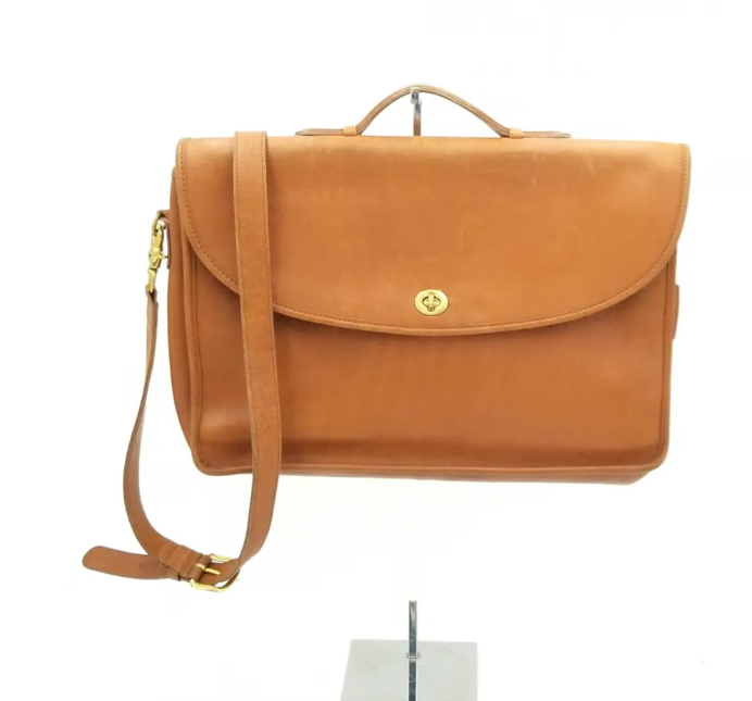 Coach D4C-5265 Vintage Lexington Saddle Brown Leather Briefcase