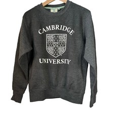 Cambridge University Official Gray Pullover Sweatshirt Size Small Coat Of Arms