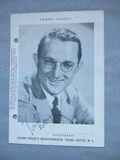 TOMMY DORSEY - PHOTOGRAPH SIGNED 1940's: At Meadowbrook Theater