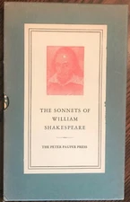 The Sonnets of William Shakespeare  - c 1950's Peter Pauper Press HC in Slipcase