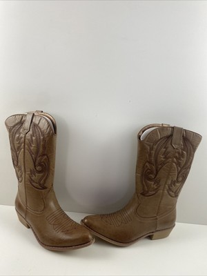 Coconuts by Matisse GUACHO Brown Faux Leather Round Toe Western Boots Womens 9 M