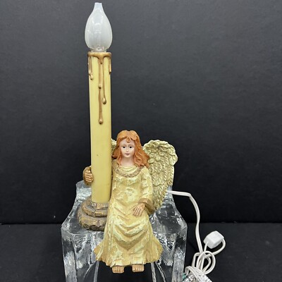Angel Lamp Nightlight Shelf Sitter Edge Sitting Resin Carved Electric