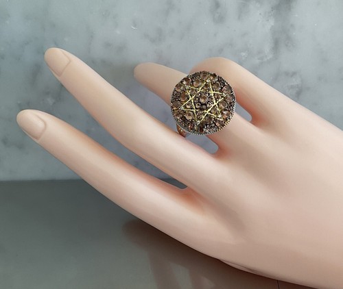 Jenipapo Andalusite & Zircon Cluster Star Design Ring 3.90 CTW 925 Silver Size 7 - Picture 5 of 19