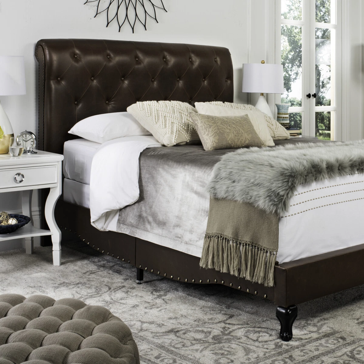 SAFAVIEH Hathaway Bed Brown Queen eBay