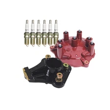 OEM Distributor Cap & Rotor with 6 V-Power Spark Plugs Kit For W201 W124 190E