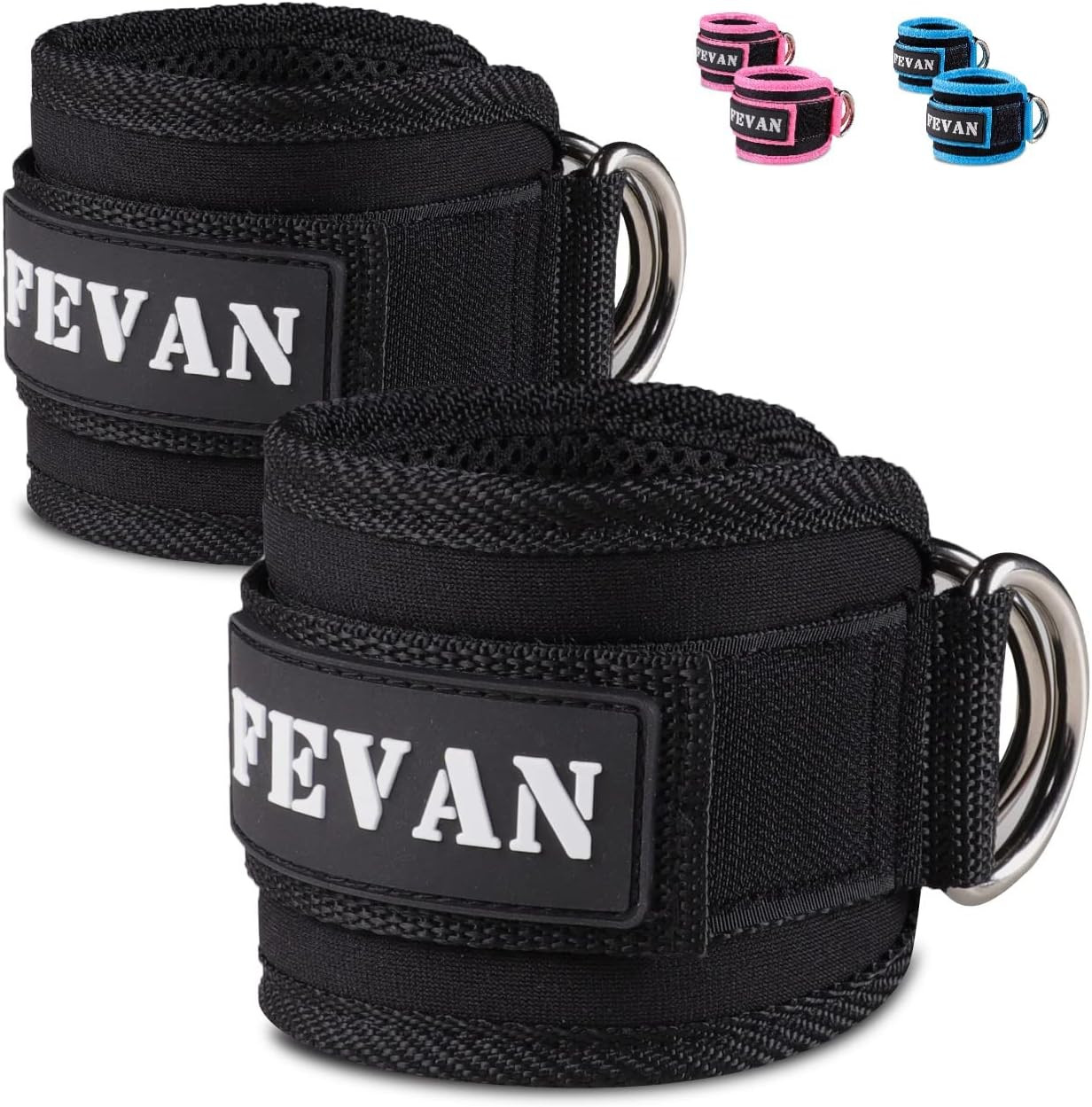 FEVAN 2 Tobilleras Poleas Gym - Tobillera Para Polea Acolchada De Velcro - Acces