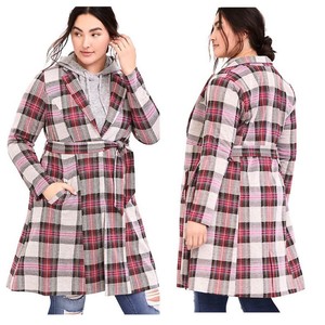 plaid longline blazer