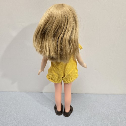 Vintage 11" Effanbee Doll 1975 1976 Sleeping Eyes Blonde Yellow Jumpsuit Plastic - Picture 3 of 7