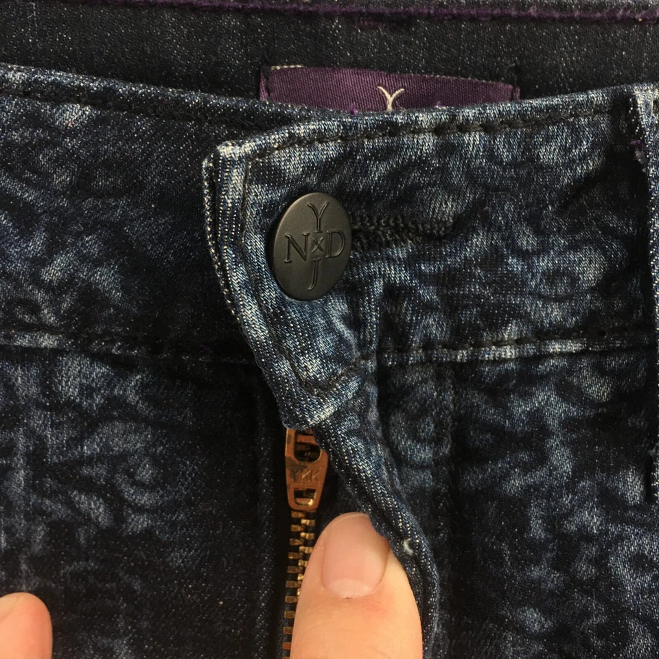NYDJ Printed Ankle Jeans Womens 6 (actual 30x28) Blue Denim High Rise Zip Fly - Image 4 of 4