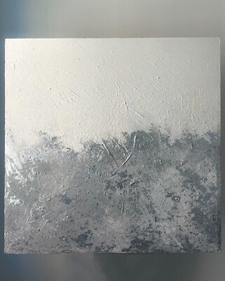 Abstract Modern ORIGINAL ART White/Silver On Canvas  Ascension  Painting 40 x40 