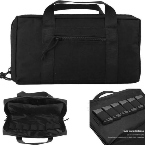 Pistola táctica estuche blando caza campo de tiro pistola cargador bolsa de transporte - Imagen 7 de 14
