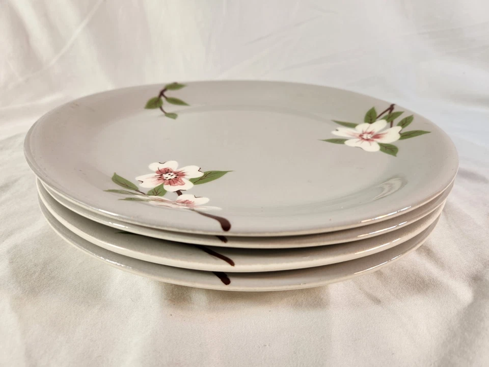 Juego de 4 platos de cena Weil Ware madera de abedul decorados a mano de 10 1/4"" Foto 2 de 4