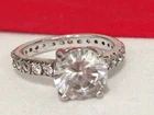Vintage SETA 925 Sterling Silver Solitaire 3 Carat CZ Wedding Style Ring Size 8