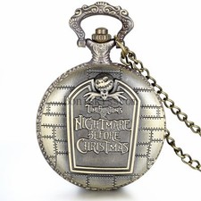 The NIGHTMARE BEFORE CHRISTMAS Quartz Pocket Watch Chain gothic jack skellington