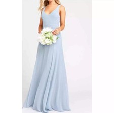 Show Me Your Mumu Jenn Maxi Dress Blue Gray Size Medium 