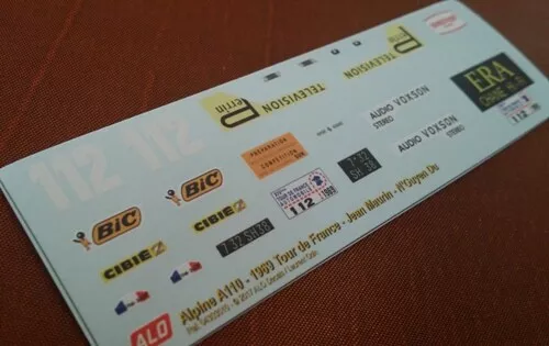 1969 TOUR DE FRANCE #112 ALPINE A110 MAURIN/N'GUYEN 1:43 DECALS - Imagen 1 de 1