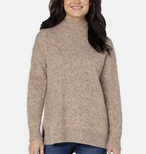 Sweater Well Worn Women  s Size 3X Mock Neck High Low Hem Cozy Soft Nep Yarn Tan