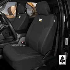 For CHEVY Caterpillar Car Truck Seat Covers for Front Seats Set - Black Bundle