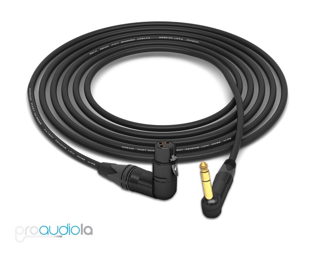 Mogami 2552 Cable | Neutrik Gold 90º XLR-F to 90º TRS | Black 15 Feet 15 ft. FN8894 Mogami 2552 Cable | Neutrik Gold 90º XLR-F to 90º TRS | Black 15 Feet 15 ft. FN8894