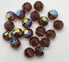 Swarovski Crystal Smoke Topaz AB Round 5000 Beads; 4mm 24 , 6mm 12 or 8mm 6 