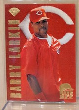 1996 Leaf HATS OFF #2 Barry Larkin HOF Reds RARE INNOVATIVE FELT INSERT /5000