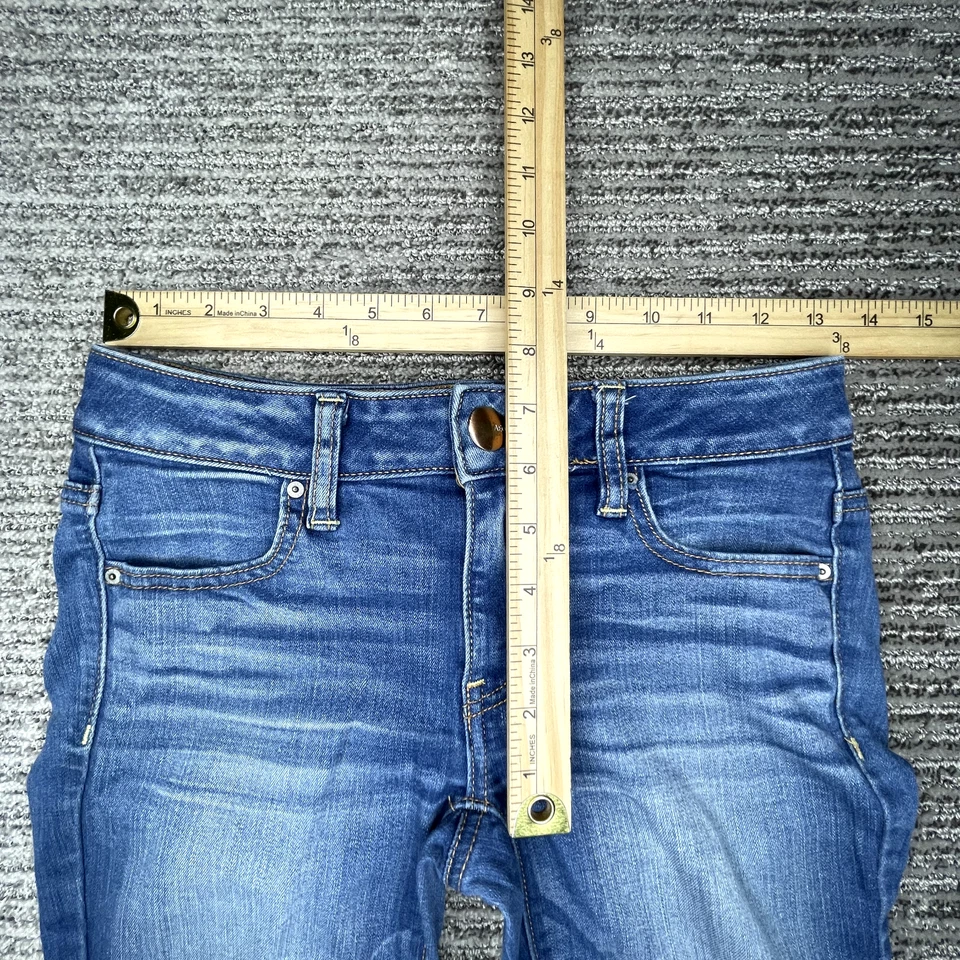 Jeans American Eagle tamanho 0 feminino juvenil jeans cintura média stretch - Imagem 3 de 4