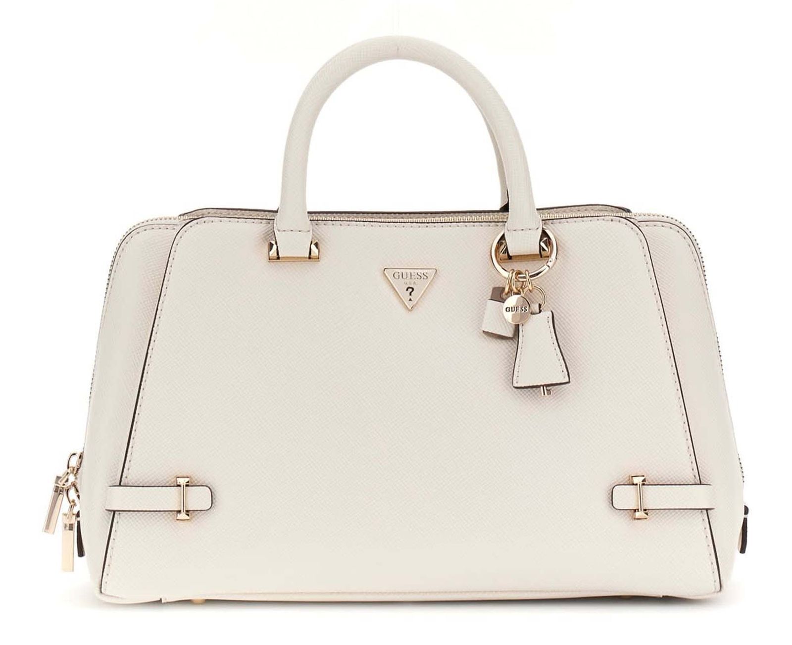 GUESS handbag Rosalba Girlfriend Satchel Cream White