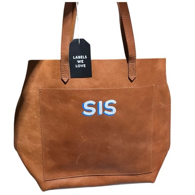 Madewell Tote  Sister  Brown Leather Zip Top Medium Transport Siblings Family