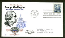 1304 WASHINGTON FDC CINCINNATI, OH COVER CRAFT CACHET 