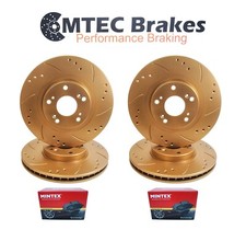 MG ZS 120 MTEC Gold Edition Drilled Grooved Brake Discs Front Rear & Mintex Pads