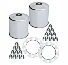 22.5" 10 Lug 1.5" Lug Nuts Eagle Flight Stainless Steel Rear Wheel Axle Trim Kit