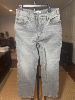 Mens Zara Gray Washed Denim Jeans -Slight Distressed Look, Hi Quality 32x32 NEW