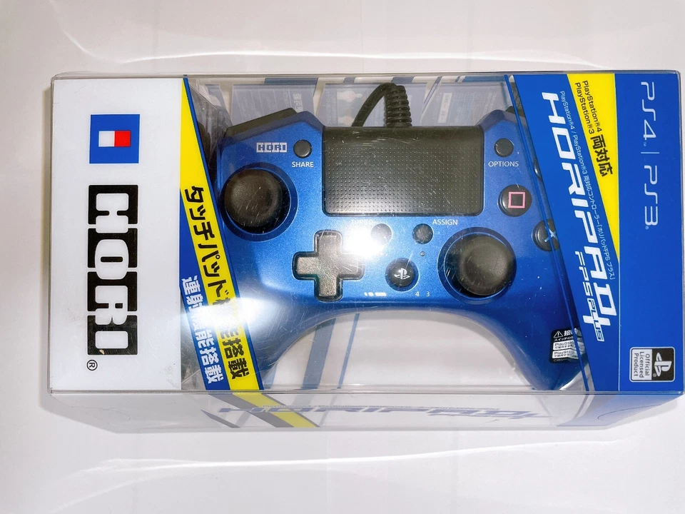 Hori Pad FPS Plus 适用于 PS4 PS3 Turbo Rapid Fire 有线控制器手柄蓝色 Ver — 第 2/4 张图片