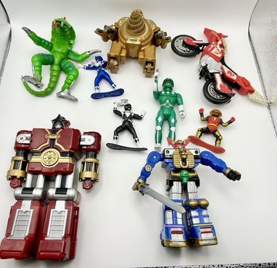 Lot Of 8 Vintage 1990s Power Rangers Lot Of Action Figures, Vehicles