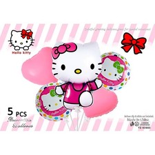 5 pieces Hello Kitty Balloon Bundle - 4 x 18 in  1 x 28 in balloons