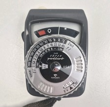 Vtg "Super Pilot" Gossen Light Meter Genuine Brown Leather Case Germany Strap 