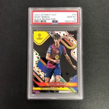 2024-25 Topps Finest UEFA Marc Bernal RC Black Refractor /10 PSA 10