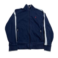 Vintage Polo Ralph Lauren Track Jacket Sz M Navy Blue Zip Up