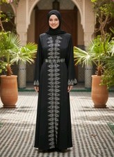 Women Abaya Jilbab Kaftan Long Muslim Dress Dubai Abayas Cardigan Robe