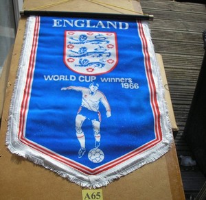 Fanion Vintage Angleterre 1986 - Pennant Football Three Lions