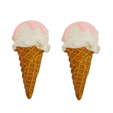 2Pcs Ice Cream Cone Model Fake Ice Cream Cone Props Artificial Realistic Dess...