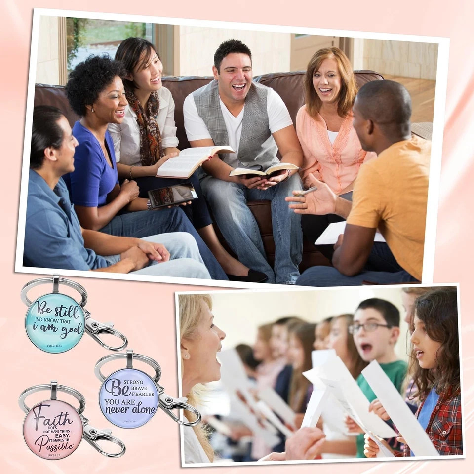 18Pcs Christian Keychain Bulk Bible Verse Religious Keychain Scripture Quote