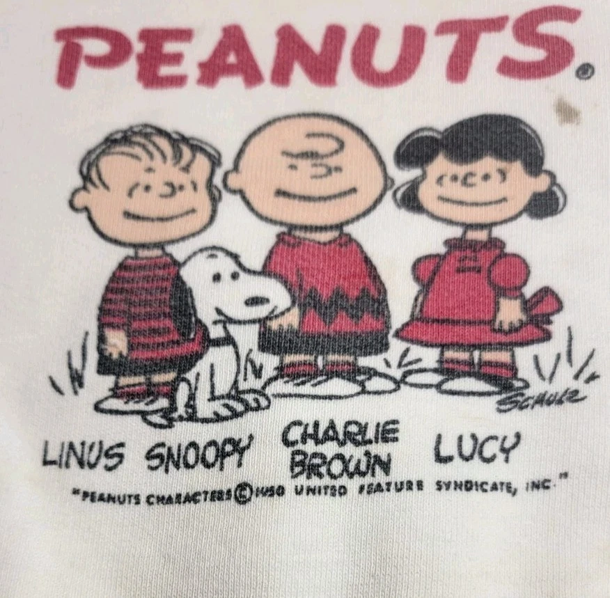 Sudadera vintage de los años 50/60 PEANUTS para niños talla 4 Linus/Lucy/Snoopy/Charlie Brown  Foto 3 de 4