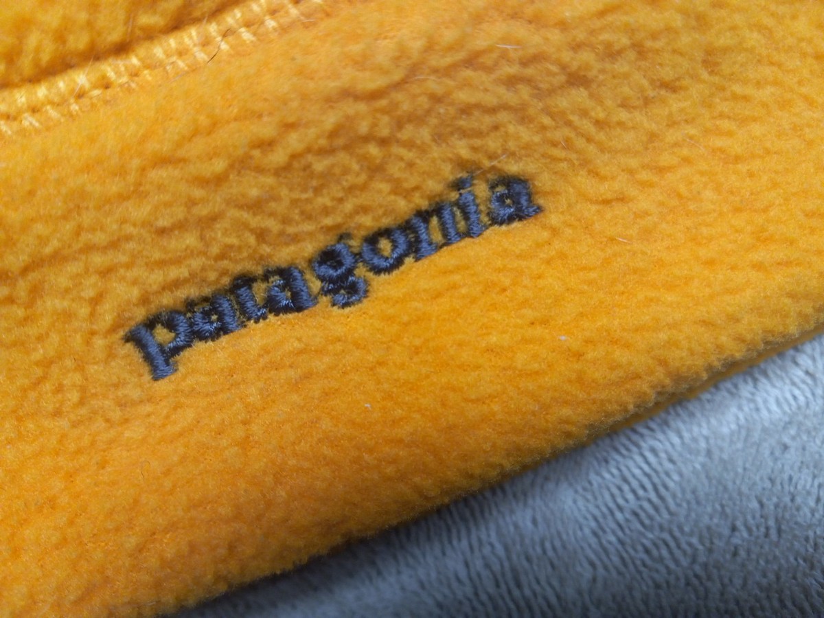 Vintage 1990s Patagonia Fleece Beanie Adult Size Large - Orange