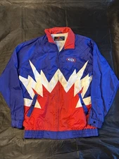 VTG NHRA Championship Drag Racing 90s Red/White/Blue Windbreaker Jacket - Sz XL
