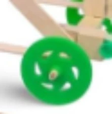 1 Green Small Plastic Toy Wheel, Used