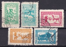 1958-59 Mongolia CV$15 animals stamps (both 30-CTO) used  COMB.SHIPPING