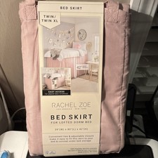 Rachel Zoe Bed Skirt Lofted Dorm Bed Twin XL Pink 42 Drop Height NEW