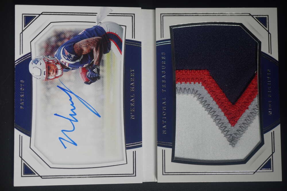 N'Keal Harry Panini National Treasures Rookie NFL Gear Signature Trios #NH Base