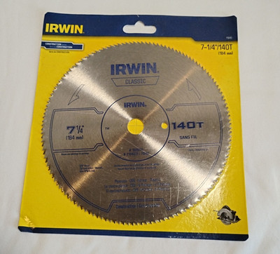 Irwin 11840 7-1/4'' 140T Steel Circular Saw Blades Wood Cutting
